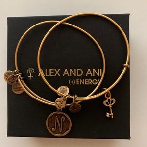 Alex and Ani Energy Bracelets with ‘N’ and ‘Key’
